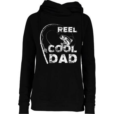 Reel Cool Dad Fishing Daddy Fathers Day Funny Womens Funnel Neck Pullover Hood