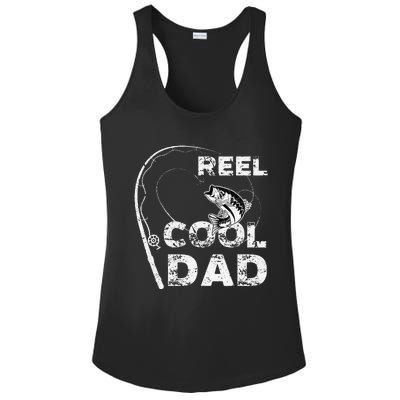 Reel Cool Dad Fishing Daddy Fathers Day Funny Ladies PosiCharge Competitor Racerback Tank