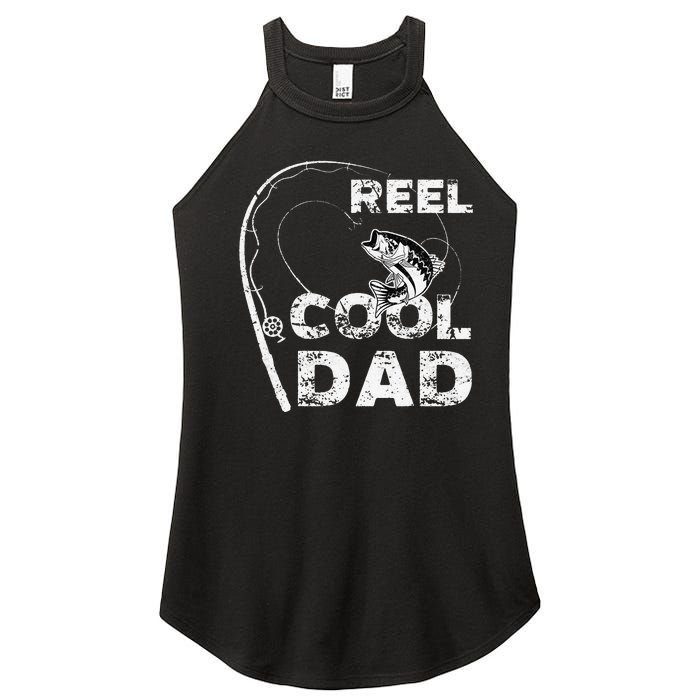 Reel Cool Dad Fishing Daddy Fathers Day Funny Women's Perfect Tri Rocker Tank