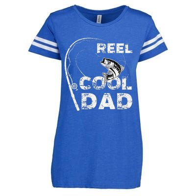 Reel Cool Dad Fishing Daddy Fathers Day Funny Enza Ladies Jersey Football T-Shirt