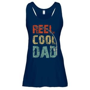 Reel Cool Dad Funny Fishing Fathers Day Fisherman Daddy Ladies Essential Flowy Tank