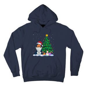 Rough Collie Dog Xmas Tree Lights Reindeer Hat Christmas Tall Hoodie