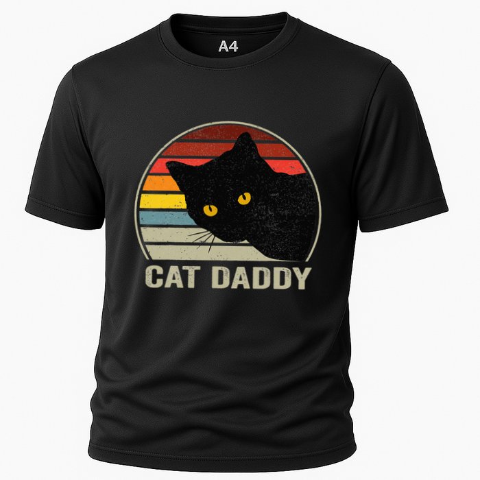 Retro Cat Daddy Cute Cats Lover For Dad Cooling Performance Crew T-Shirt