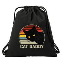 Retro Cat Daddy Cute Cats Lover For Dad Drawstring Bag