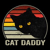 Retro Cat Daddy Cute Cats Lover For Dad Drawstring Bag