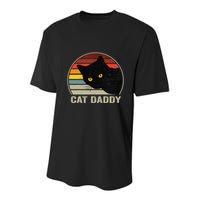 Retro Cat Daddy Cute Cats Lover For Dad Youth Performance Sprint T-Shirt