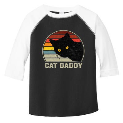 Retro Cat Daddy Cute Cats Lover For Dad Toddler Fine Jersey T-Shirt