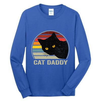 Retro Cat Daddy Cute Cats Lover For Dad Tall Long Sleeve T-Shirt