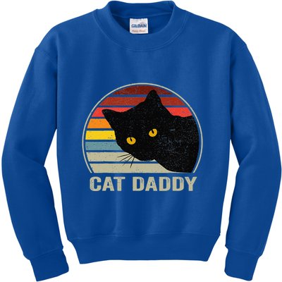 Retro Cat Daddy Cute Cats Lover For Dad Kids Sweatshirt