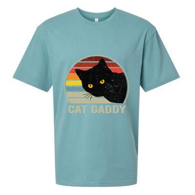 Retro Cat Daddy Cute Cats Lover For Dad Sueded Cloud Jersey T-Shirt