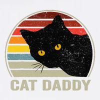Retro Cat Daddy Cute Cats Lover For Dad Garment-Dyed Sweatshirt