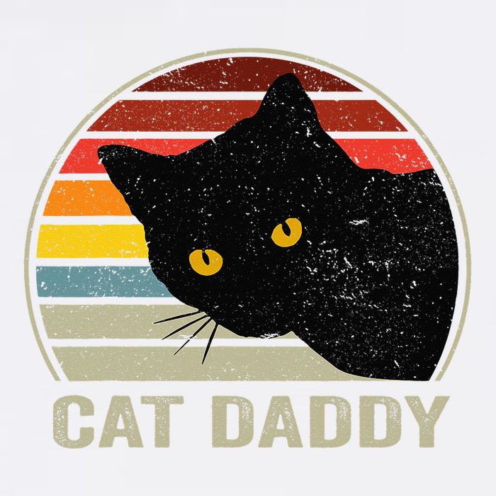 Retro Cat Daddy Cute Cats Lover For Dad Garment-Dyed Sweatshirt