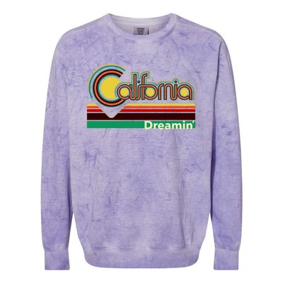 Retro California Dreamin Colorblast Crewneck Sweatshirt