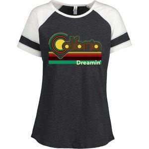 Retro California Dreamin Enza Ladies Jersey Colorblock Tee