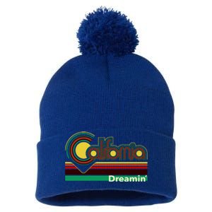 Retro California Dreamin Pom Pom 12in Knit Beanie