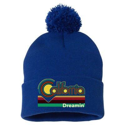 Retro California Dreamin Pom Pom 12in Knit Beanie