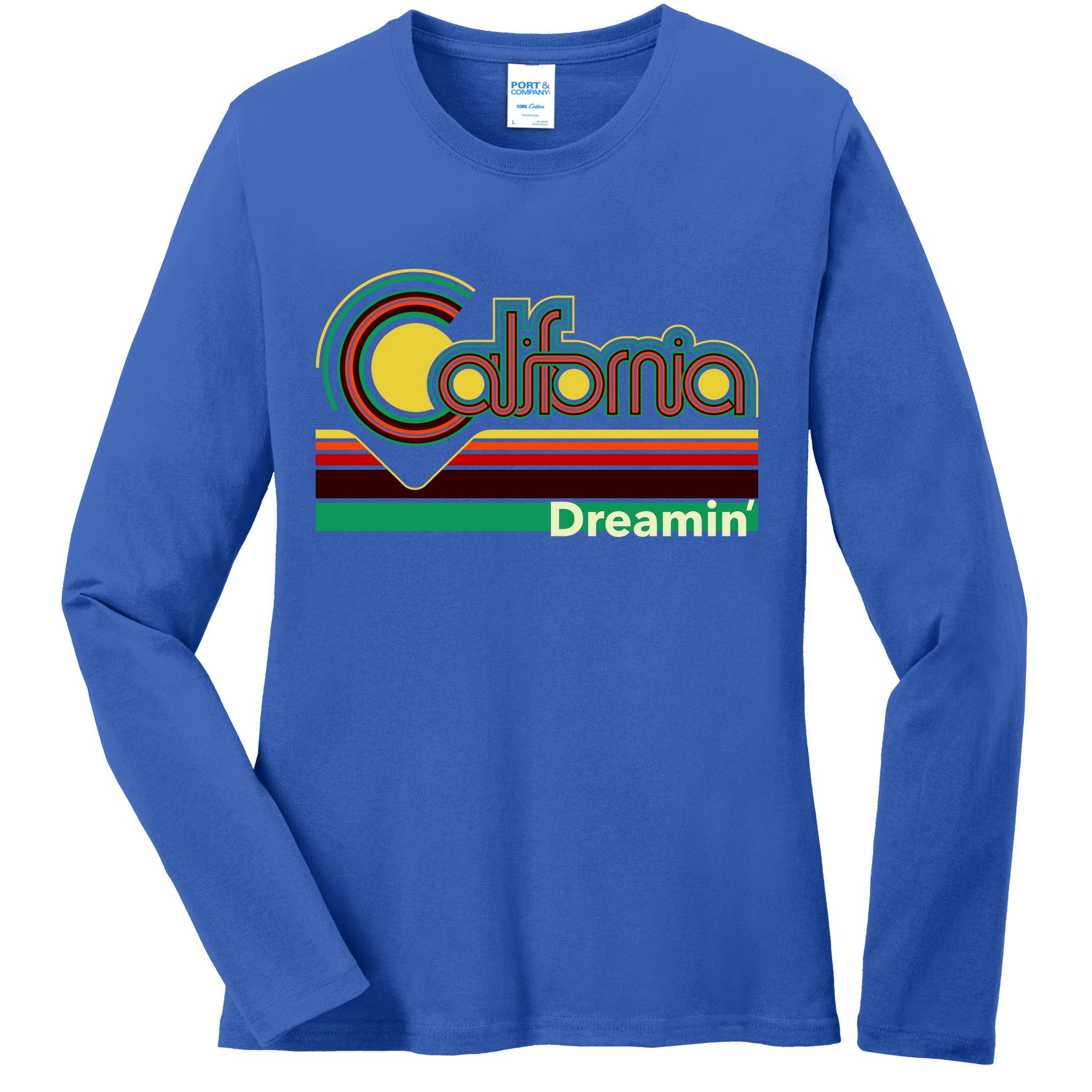 Retro California Dreamin Ladies Long Sleeve Shirt