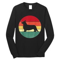 Retro Corgi Dog Owner Pet Lover Welsh Corgi Father Novelty Long Sleeve Shirt