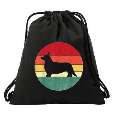 Retro Corgi Dog Owner Pet Lover Welsh Corgi Father Novelty Drawstring Bag