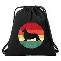 Retro Corgi Dog Owner Pet Lover Welsh Corgi Father Novelty Drawstring Bag