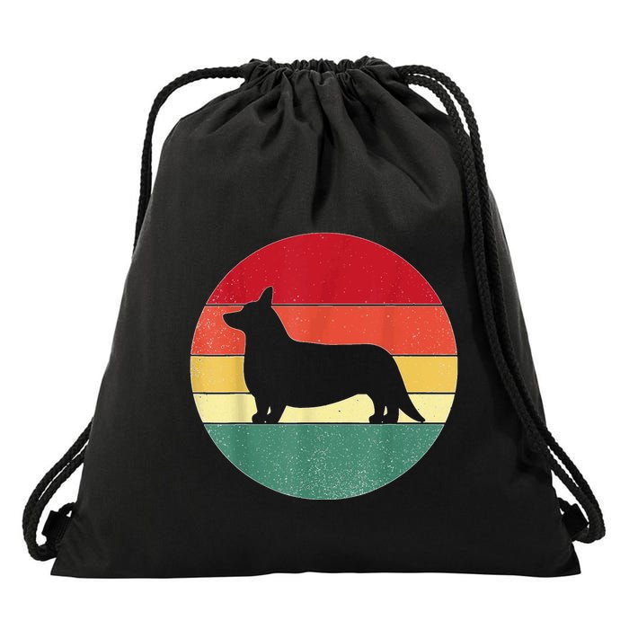 Retro Corgi Dog Owner Pet Lover Welsh Corgi Father Novelty Drawstring Bag