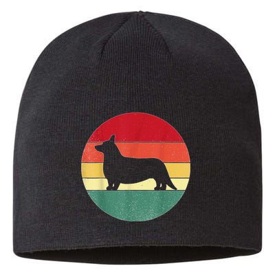 Retro Corgi Dog Owner Pet Lover Welsh Corgi Father Novelty Sustainable Beanie