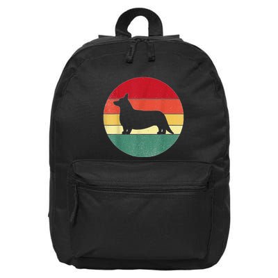 Retro Corgi Dog Owner Pet Lover Welsh Corgi Father Novelty 16 in Basic Backpack