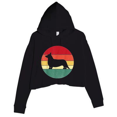 Retro Corgi Dog Owner Pet Lover Welsh Corgi Father Novelty Crop Fleece Hoodie
