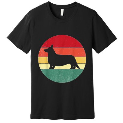 Retro Corgi Dog Owner Pet Lover Welsh Corgi Father Novelty Premium T-Shirt