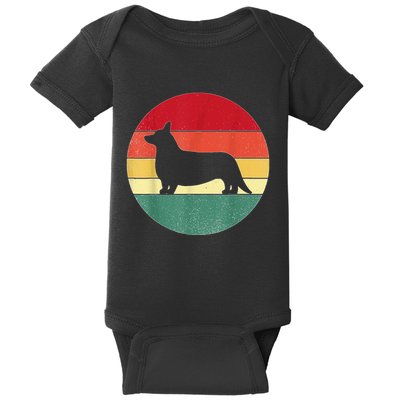 Retro Corgi Dog Owner Pet Lover Welsh Corgi Father Novelty Baby Bodysuit