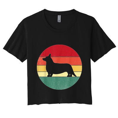 Retro Corgi Dog Owner Pet Lover Welsh Corgi Father Novelty Crop Top