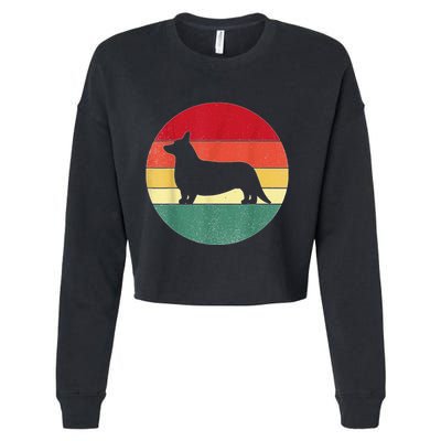 Retro Corgi Dog Owner Pet Lover Welsh Corgi Father Novelty Cropped Pullover Crew