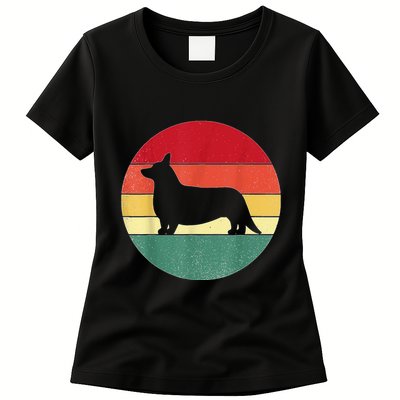 Retro Corgi Dog Owner Pet Lover Welsh Corgi Father Novelty Womens T-Shirt