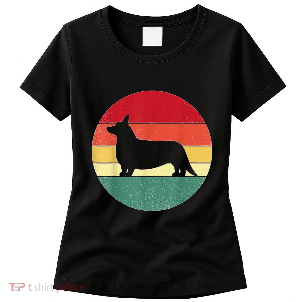 Retro Corgi Dog Owner Pet Lover Welsh Corgi Father Novelty Womens T-Shirt