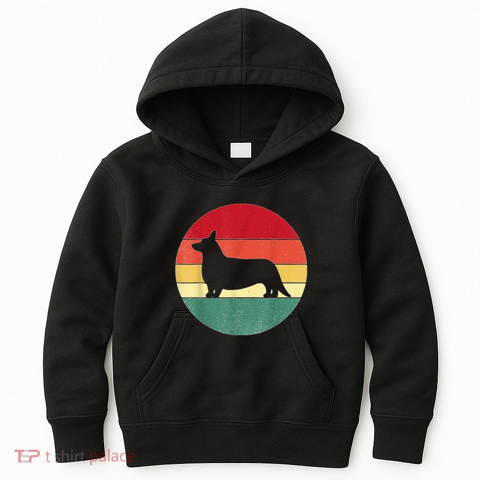 Retro Corgi Dog Owner Pet Lover Welsh Corgi Father Novelty Kids Hoodie