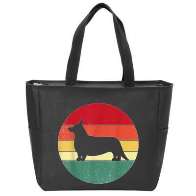 Retro Corgi Dog Owner Pet Lover Welsh Corgi Father Novelty Zip Tote Bag
