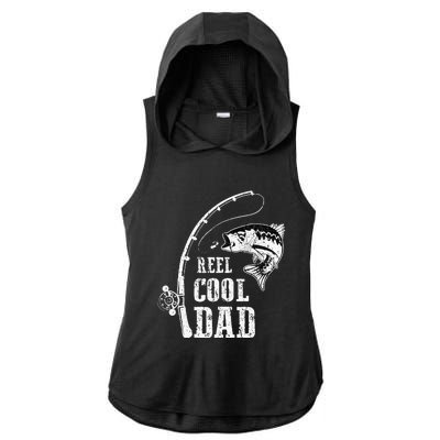 Reel Cool Dad Fishing Daddy Fathers Day Ladies PosiCharge Tri-Blend Wicking Draft Hoodie Tank