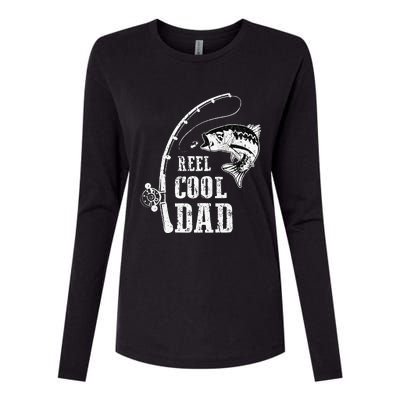 Reel Cool Dad Fishing Daddy Fathers Day Womens Cotton Relaxed Long Sleeve T-Shirt