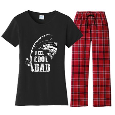 Reel Cool Dad Fishing Daddy Fathers Day Women's Flannel Pajama Set