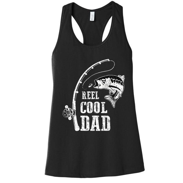 Reel Cool Dad Fishing Daddy Fathers Day Women's Racerback Tank