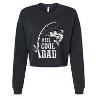 Reel Cool Dad Fishing Daddy Fathers Day Cropped Pullover Crew