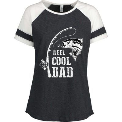 Reel Cool Dad Fishing Daddy Fathers Day Enza Ladies Jersey Colorblock Tee