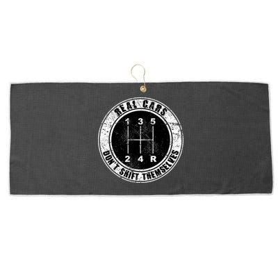 Real Cars Don't Shift Themselves Ual Transmission Gift Large Microfiber Waffle Golf Towel