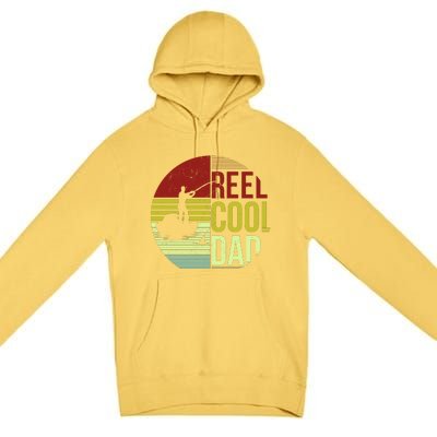 Reel Cool Dad Funny Fishing Fish Premium Pullover Hoodie