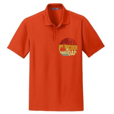 Reel Cool Dad Funny Fishing Fish Dry Zone Grid Polo