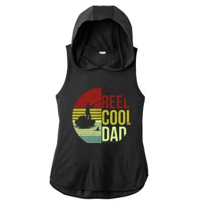 Reel Cool Dad Funny Fishing Fish Ladies PosiCharge Tri-Blend Wicking Draft Hoodie Tank