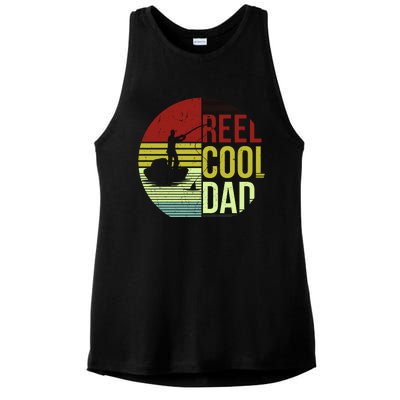 Reel Cool Dad Funny Fishing Fish Ladies PosiCharge Tri-Blend Wicking Tank