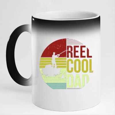 Reel Cool Dad Funny Fishing Fish 11oz Black Color Changing Mug