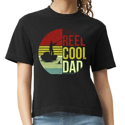 Reel Cool Dad Funny Fishing Fish Comfort Colors Boxy T-Shirt