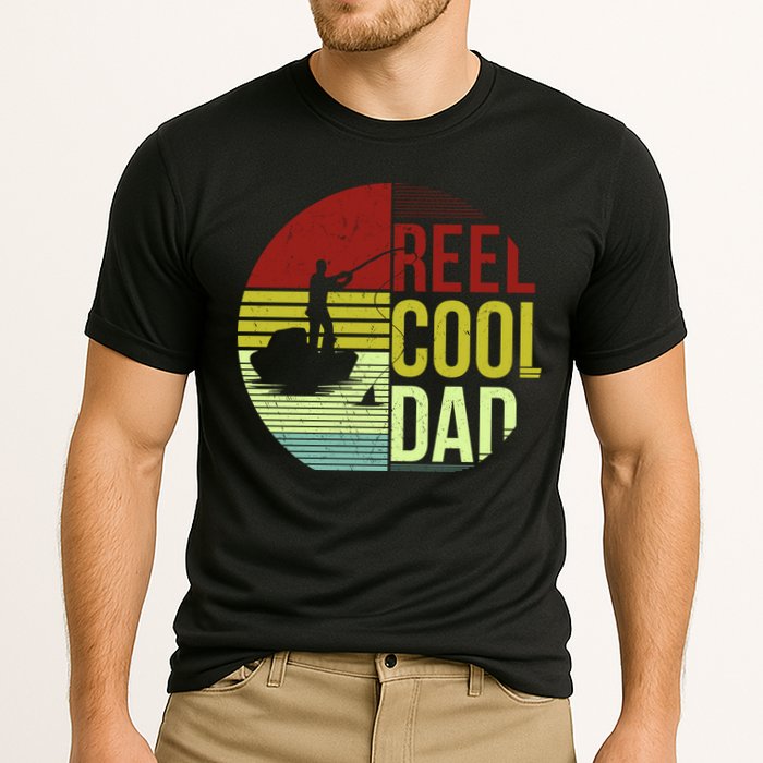 Reel Cool Dad Funny Fishing Fish Cooling Performance Crew T-Shirt